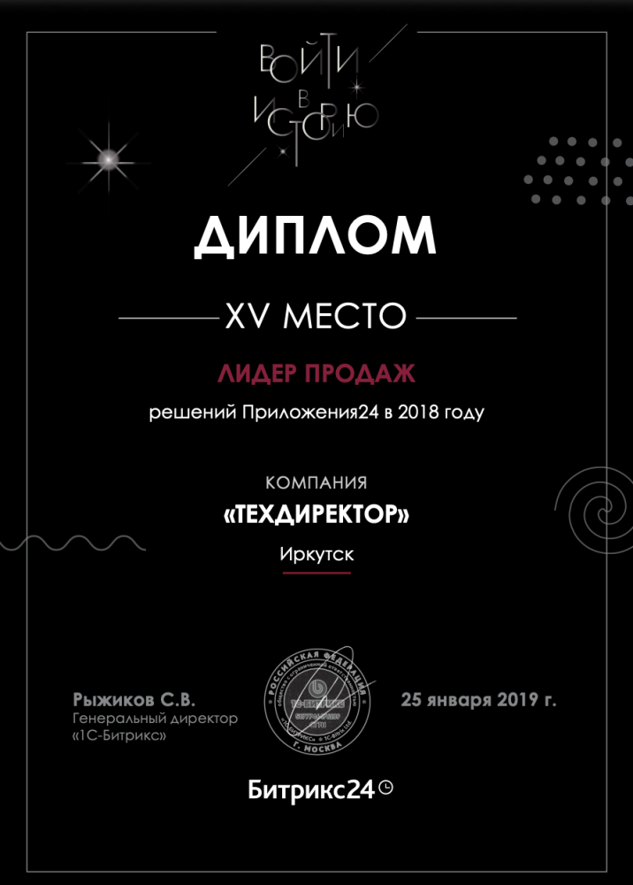 Лидеры продаж Приложений Маркетплейса Битрикс24 в 2018 году